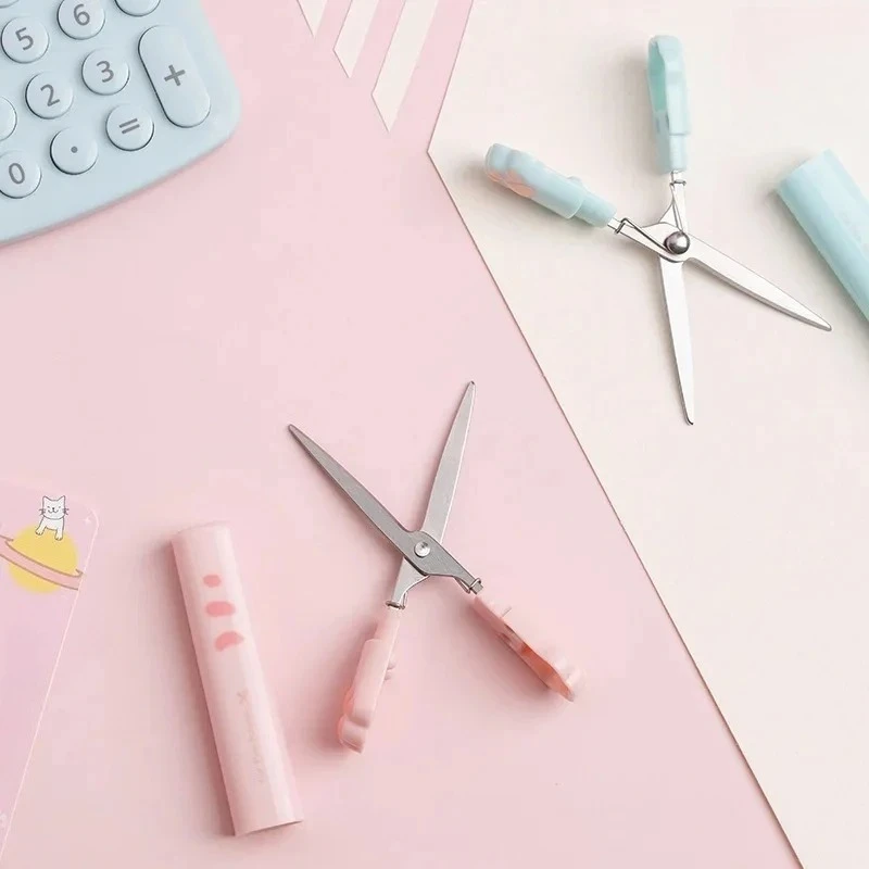 Kawaii القط مخلب مقص المحمولة لطيف مقص صغير مكتب الطالب مقص متعدد الوظائف مقص صغير القرطاسية