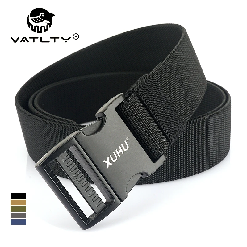 

VATLTY 38 мм эластичный ремень для мужчин, быстросъемный тактический уличный ремень с алюминиевой пряжкой, плотный нейлоновый эластичный повседневный ремень, мужской подарок