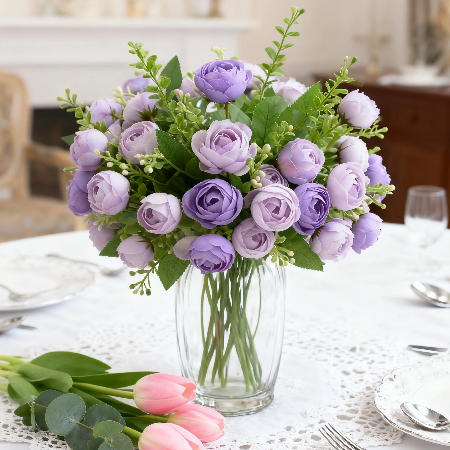 Flores Artificiales de Seda, Capullos de Té, para Festivales, Bodas, Ramos de Novia, Coronas, Decoración para el Hogar, Mesa, Jarrón, Jardín, Arco, Manualidades, Regalo, Gran Venta