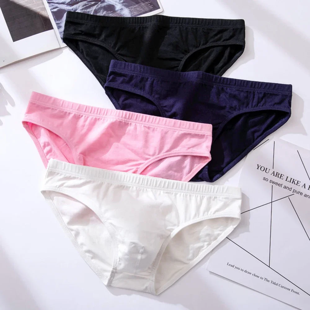 Mens Sexy Cotton Panties Comfy Breathable Low-rise Underpants U-convex Underwear Hombre Soft Briefs Cuecas Swimwear Knickers