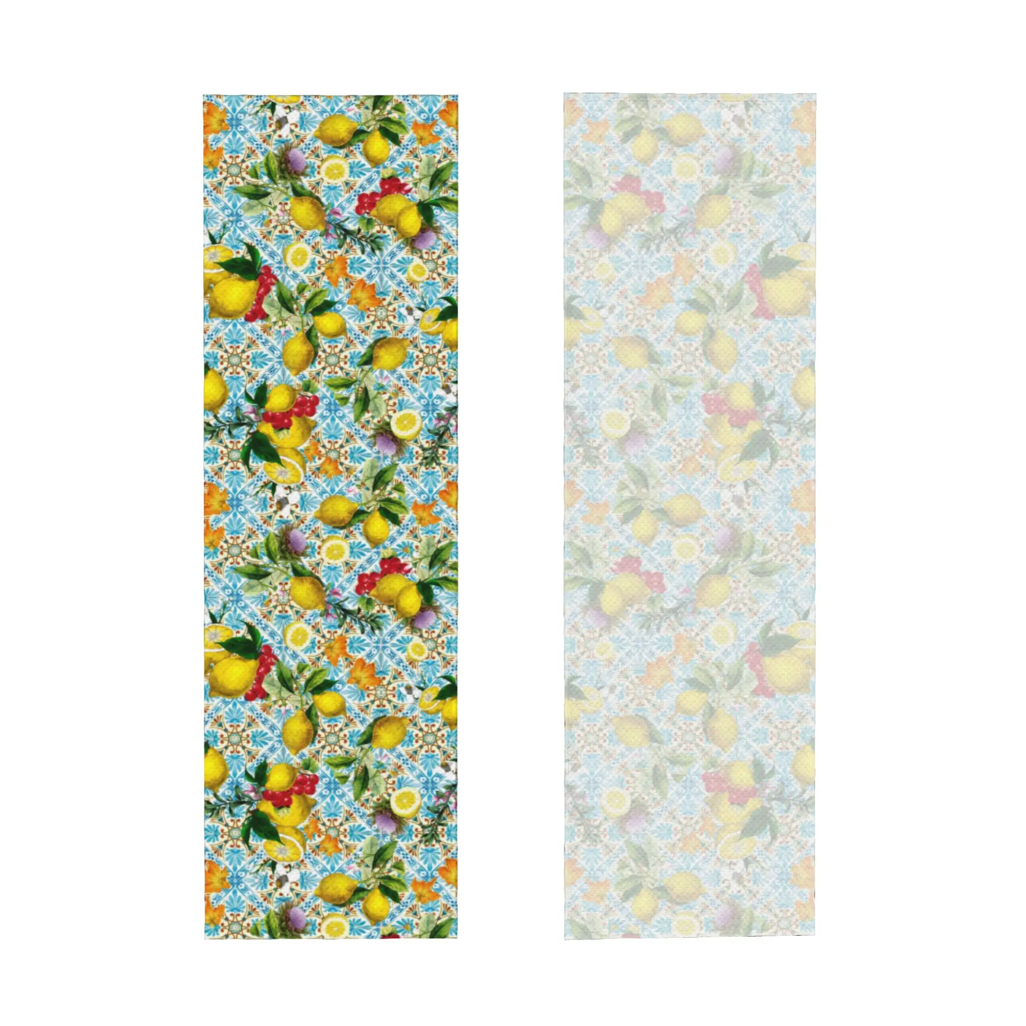 Sicilian Lemons And Romantic Tiles Cottagecore Cold Exercise Towel  Yoga And Fitness Running Outdoor Activities Camping Towels