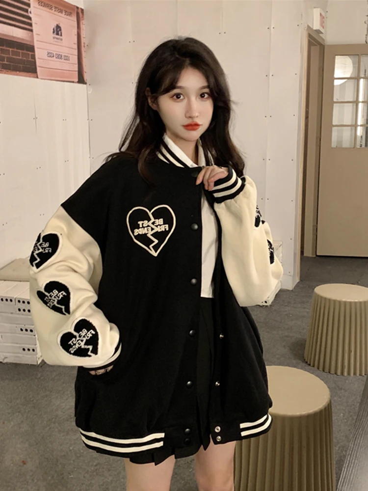 

Бейсбольные куртки корейские женские плиссированные вязаные парусиновые съемные спортивная одежда Ulzzang свободного кроя Y2K походные клапаны крутой оверсайз