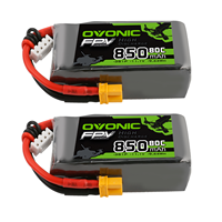 OVONIC 3S Lipo Battery 80C 850 mAh with XT30 for RC Aeroplane Quadcopter Helicopter FPV Racing Drone (2 Pieces)
