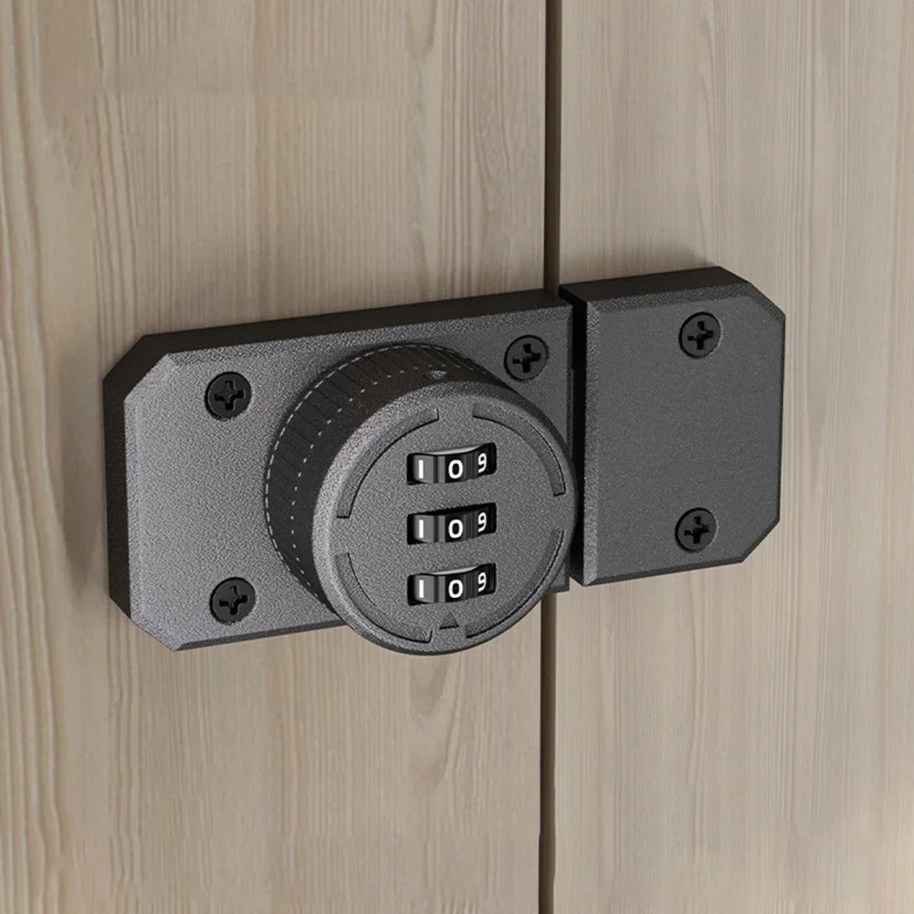 Password Drawer Lock Zinc Alloy Keyless Cabinet Lock Rotary 3-Digit Combination Door Lock Security Anti-theft Wardrobe Lock
