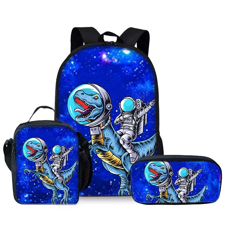 Cartoon Animal Dinosaur Three Piece Set Backpacks for Boy and Girls Best Gifts 3D Cartoon SchoolBag for Children