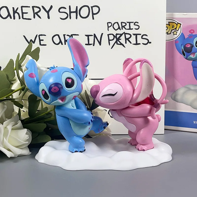 Funko Pop Lilo Stitch Anime Figure Stitch Angel Lovers Action Figures 1314 Stateu Collection Stitch Decor Model Toy Holiday Gift