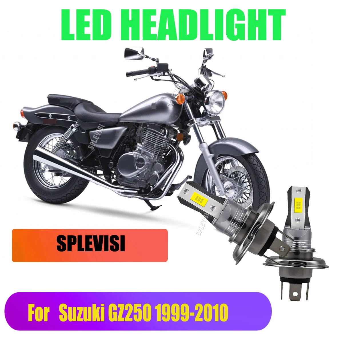 H4 High Low Beam Bulb 12V 45W -Premium Replacement Pair with 4500LM For Suzuki GZ250 1999 2000 2001 2002 2003 2004 2005-2010