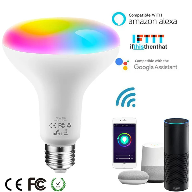 Tuya WiFi Smart Bulb BR30 E27 E26 B2213W 100-240V Led Lamp Timer Smart Home Work With Alexa Google Home Smart Life