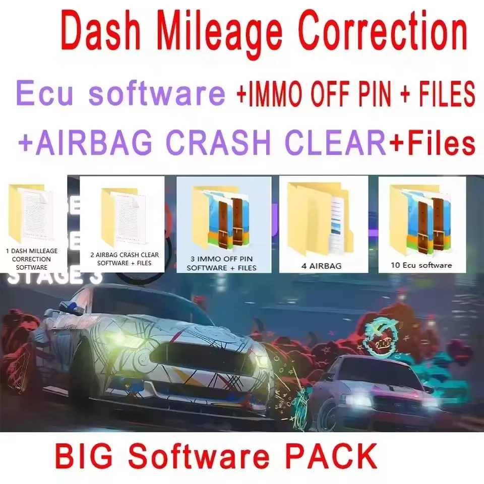 

IMMO OFF FILE PACKAGE Immo Airbag DASH MILLEAGE CORRECTION + AIRBAG CRASH CLEAR + IMMO OFF + DASH + IMMO SOFTWARES / TOTAL 32GB