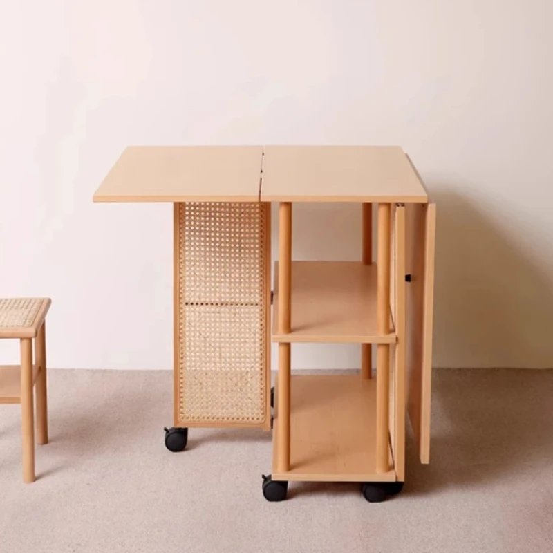 

Yicheng's new modern folding table with wheels Nordic small home table and stool set