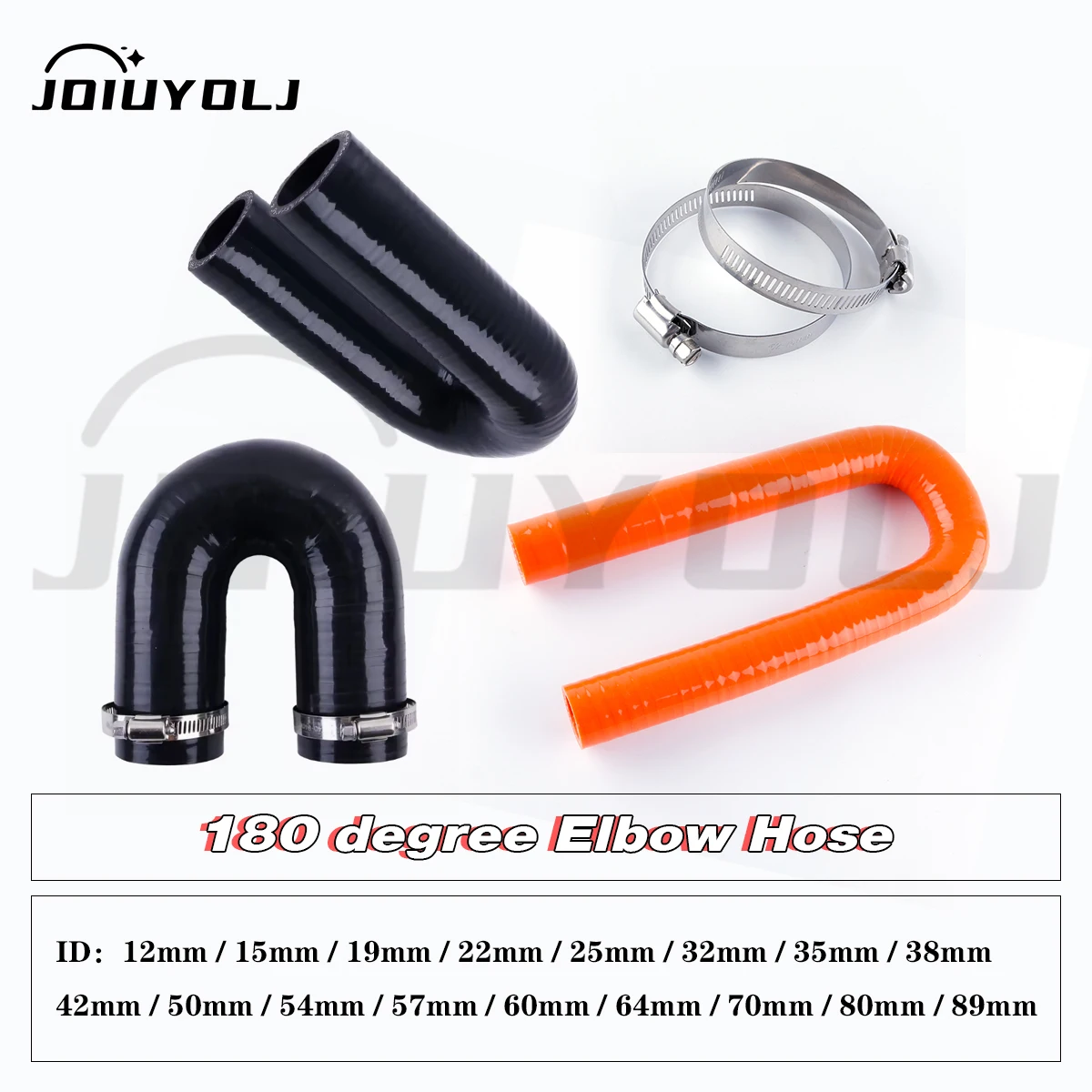 3Ply 170mm Length 180 Degree Elbow General Silicone Coolant Intercooler Pipe Tube Hose ID 12 15 19 22 25 32 35 38 42 50 54 57mm