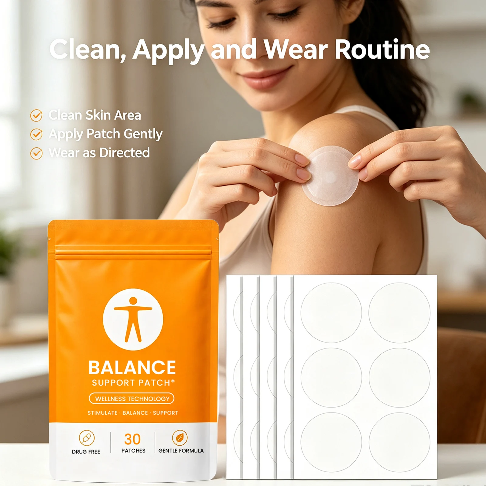 Balance Body Care Patch Promote Metabolism Relief Fatigue Improve Blood Circulation Comfort Vitamin E Ginger Wellness Body Patch