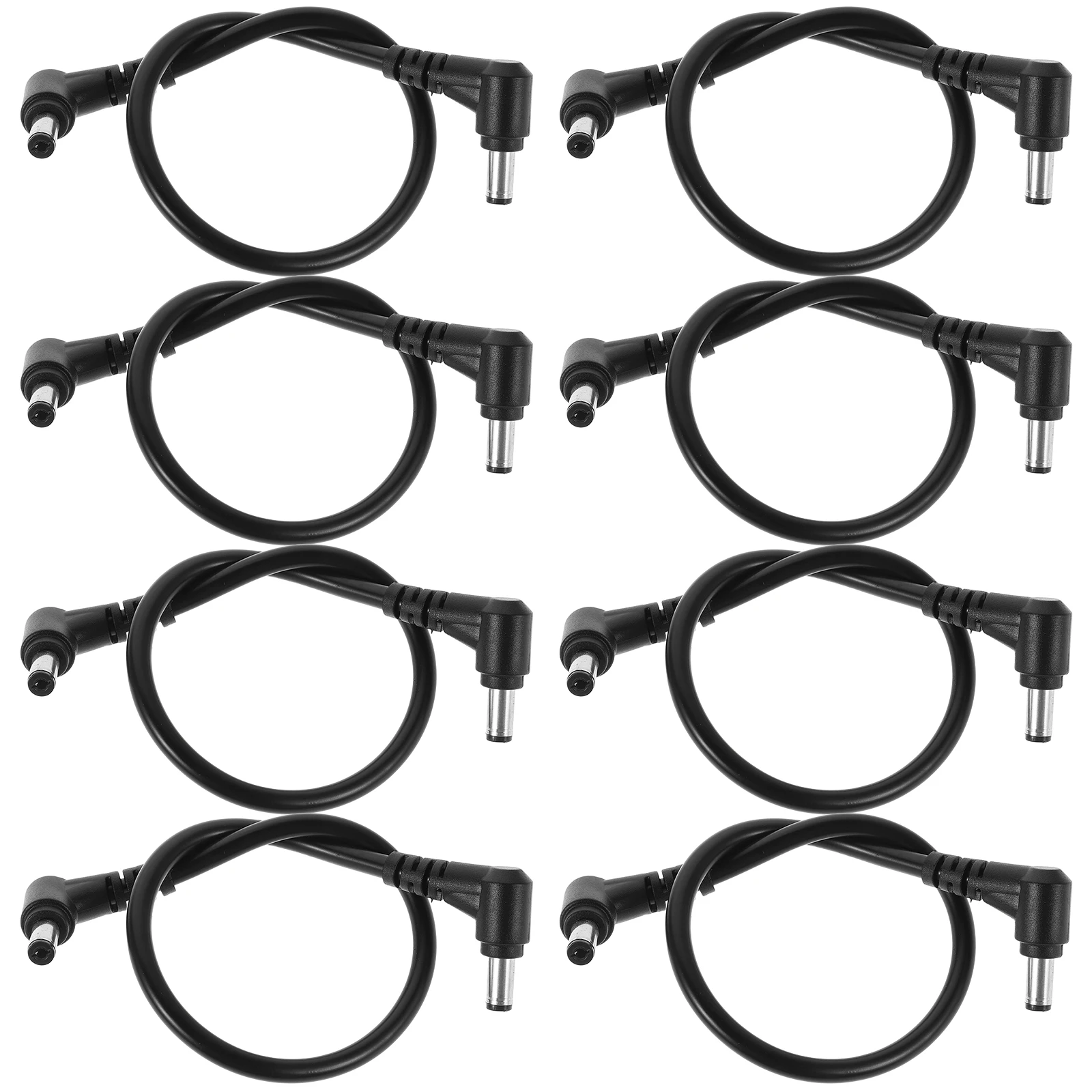 

8pcs Pure Copper Thickened Plug Extension Cable Right Angle Male Monitoring Cord Dual Bend Insulated Power Cord For Monitor Dc