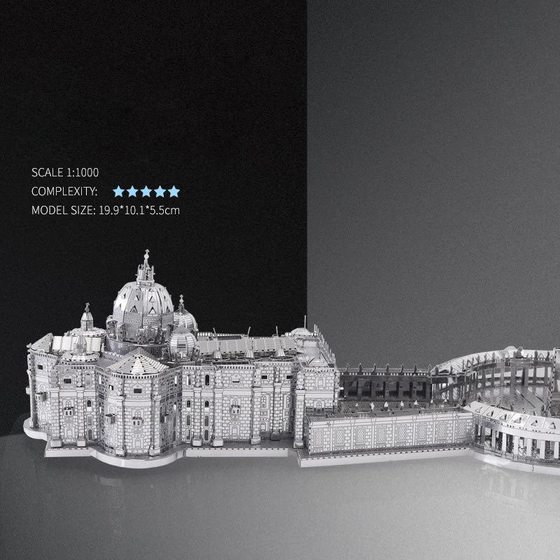 ชุดโมเดลปริศนาโลหะ 3 มิติ โบสถ์เซนต์ปีเตอร์สเบิร์ก แบบตัดเลเซอร์ DIY ของเล่นจิ๊กซอว์สำหรับเด็ก