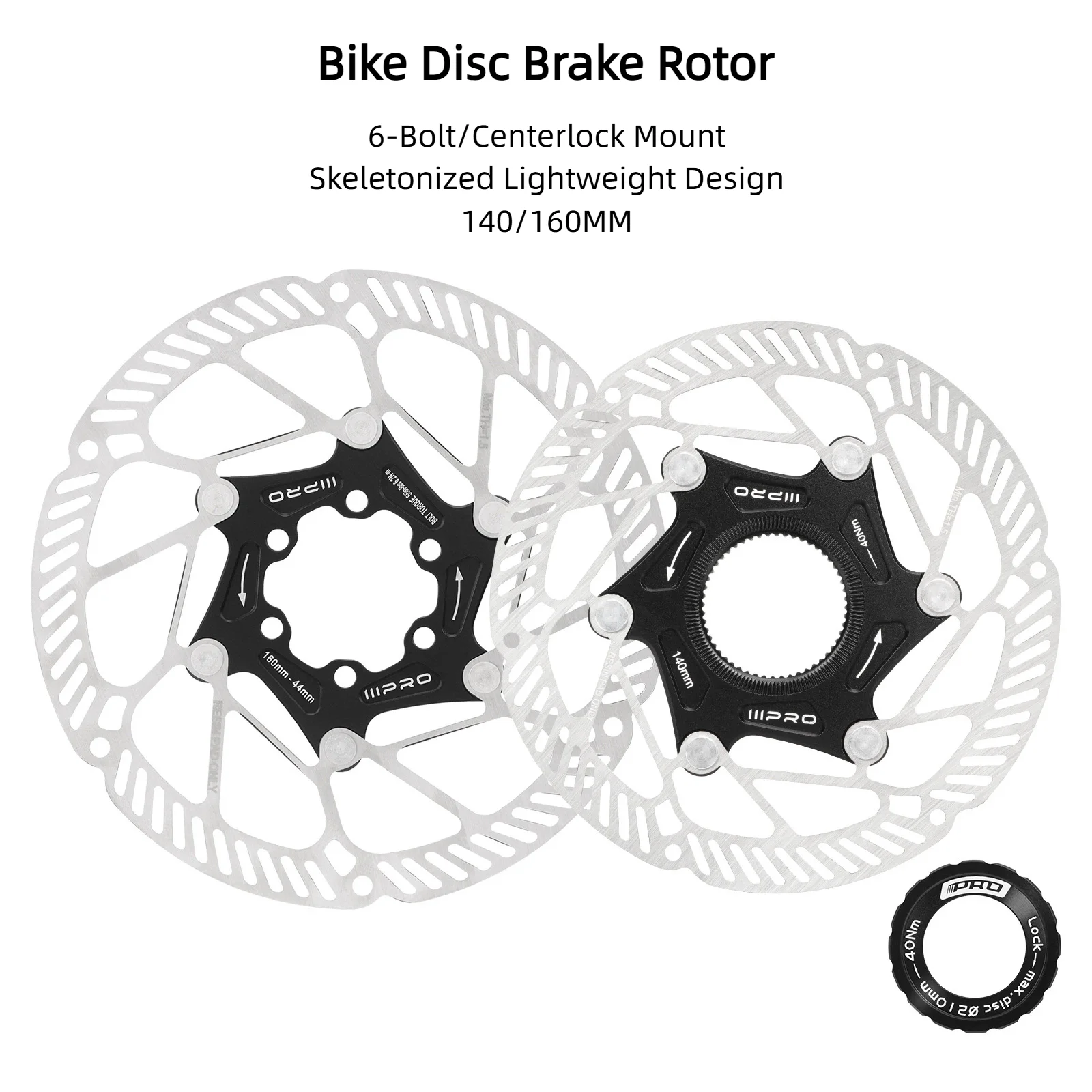 

Bicycle Center Lock Disc Brake Rotor 140mm 160mm Aluminum Alloy Bike Disc Brake For MTB Road Bike