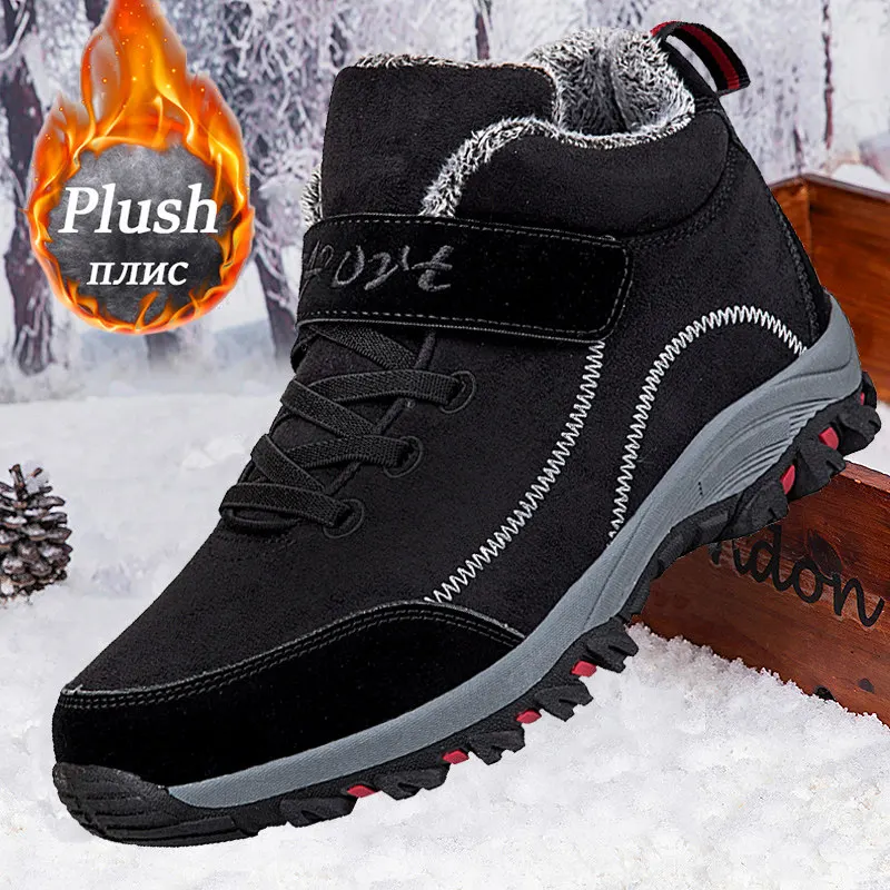 Winter Boots Shoes For Men Waterproof Snow Boot Woman Winter 2023New Warm Plush Hiking Sneakers Outdoor Non-slip Male Ankle Shoe