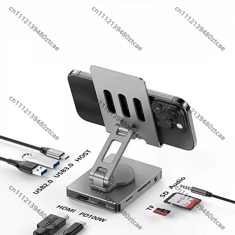 Docking Station Mobile Phone Holder Stand USB3.0 4K HD‑Compatible Video Output PD Power Delivery Multiport Hub For Phone Laptop