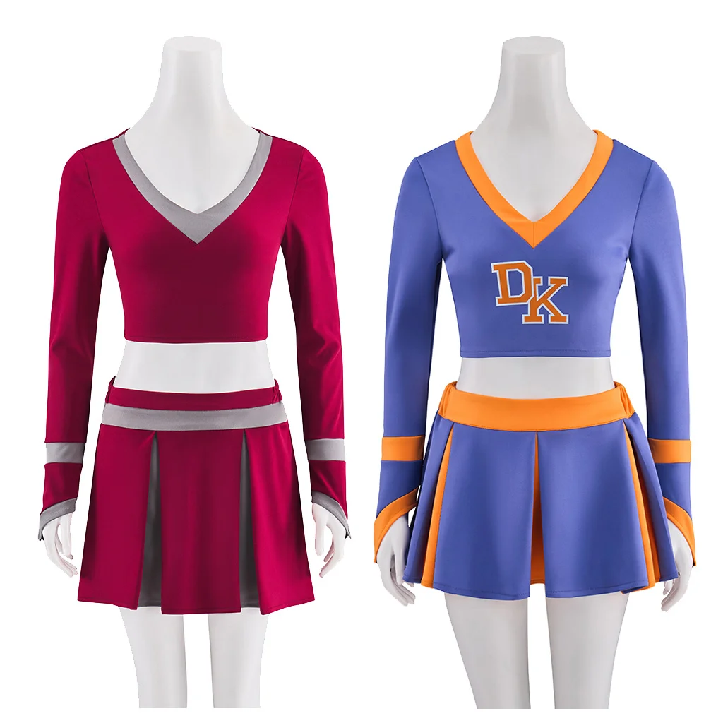 Megan Fox Jennifer’s Body Cheerleader Cosplay Kostüm Rot/Lila Sexy Cheerleading Kleid Set Halloween Jennifer Top Rock Out