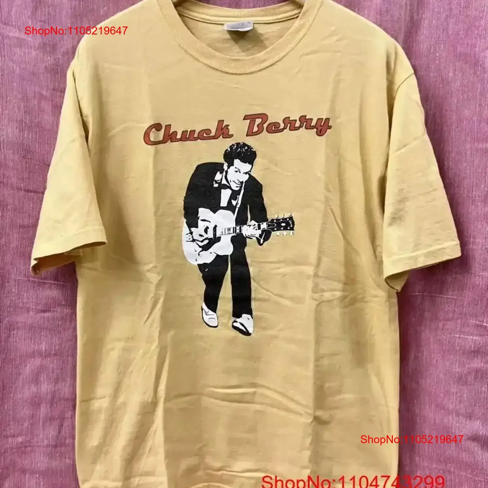 Vintage Chuck Berry Rock And Roll T Shirt Komoto Hiroto Mashima Masatoshi Carl Washed Casual Stretched graphic vintage Washed