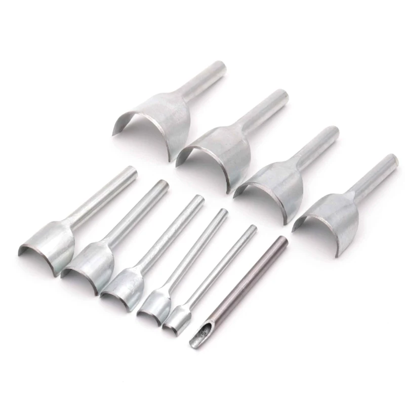 Outils d'artisanat du cuir demi-ronds, poinçonnage, coupeur pour sangle, ceinture, portefeuille, artisanat, ABCY, 5mm à 50mm, 10 pièces