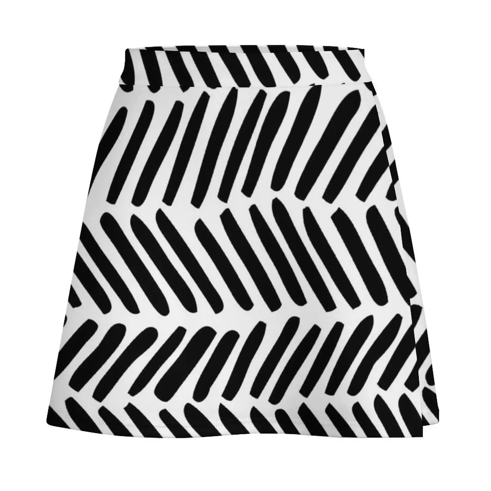 Black and White Abstract Herringbone Mini Skirt Miniskirt luxury clothes women Mini Skirt