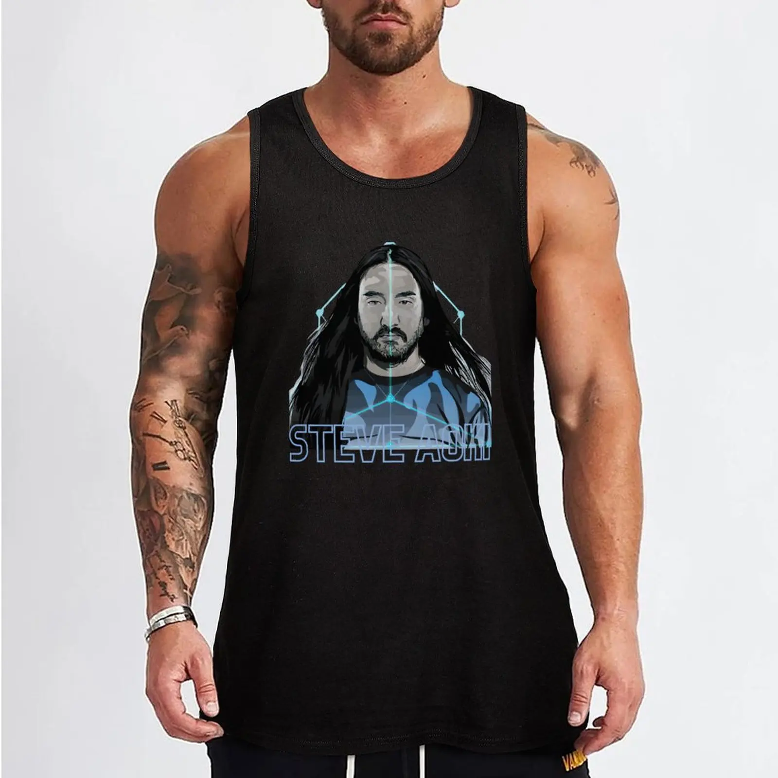 electro - steve aoki electro house music dj Tank Top summer Men's tops gym t shirt men gym for men