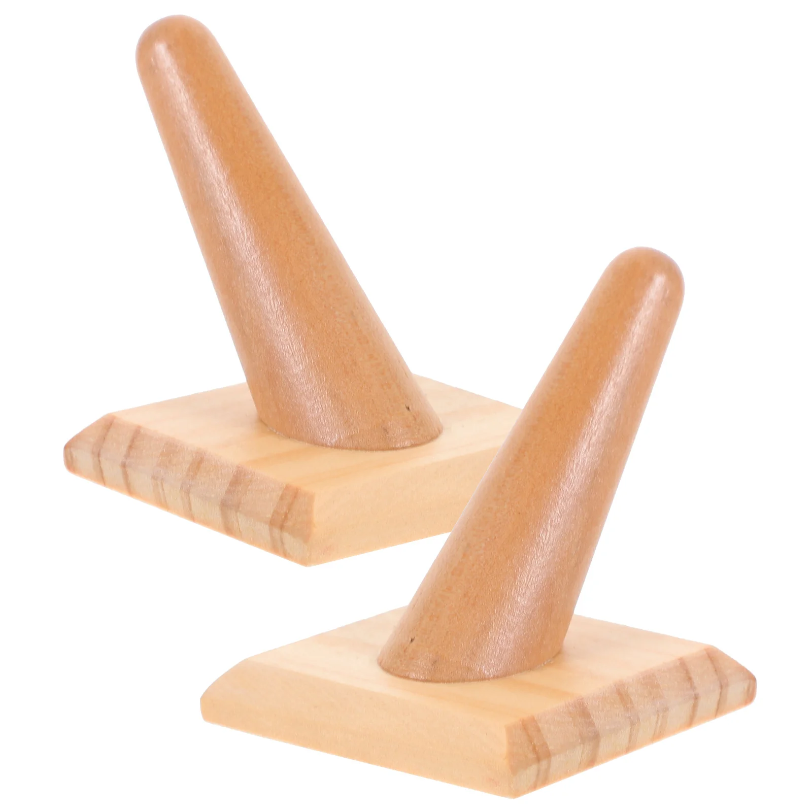 

2Pcs Wood Ring Holder Stand Practical Desktop Organizer for Different Sizes Rings Showcase Rack 125 Ring Holder