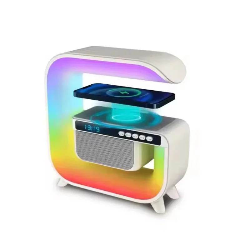 

Emitting Diode Night Light Speaker Alarm Clock Wireless Charging Mobile Phone 15w Color Subwoofer RGB Light Home