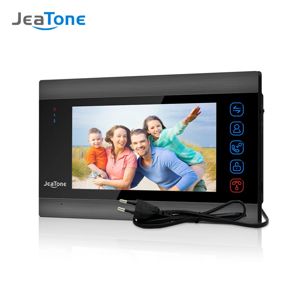 Jeatone 7 inç kapalı monitör görüntülü kapı telefonu kapı zili interkom sistemi fotoğraf Video kayıt alarak gümüş duvar montaj monitör