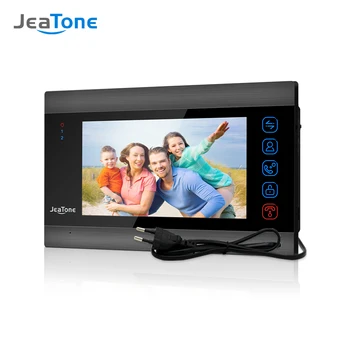 Jeatone 7 inch indoor monitor video door phone doorbell intercom system taking photo video recording silver wall mount monitor