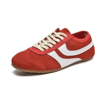 German Training Shoes Women 2026 New Genuine Leather Women Sneakers Flat Lace-up Retro Large Size Forrest Gump Shoes Women - Image 4