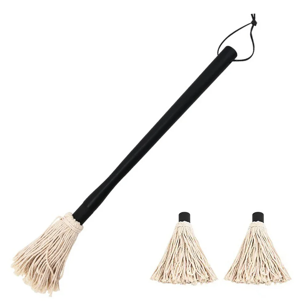 

Щетка для гриля с деревянной ручкой из хлопкового волокна для простого нанесения, сменные насадки для длительного использования