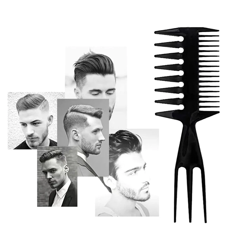 Big Teeth Double Side Tooth Combs Barber Hair Dyeing Cutting Coloring Brush Fish Bone Shape Hair Brush Men Hair Styling Tool