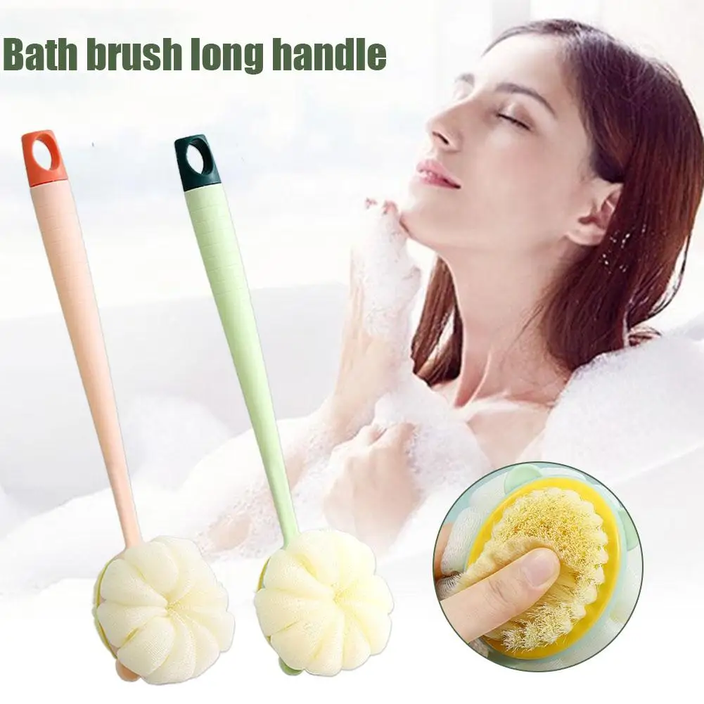 Щетка для ванны с мягкой щетиной и длинной ручкой, противоскользящая ручка, многофункциональная для чистки душа, подходит для всех типов кожи X1x1