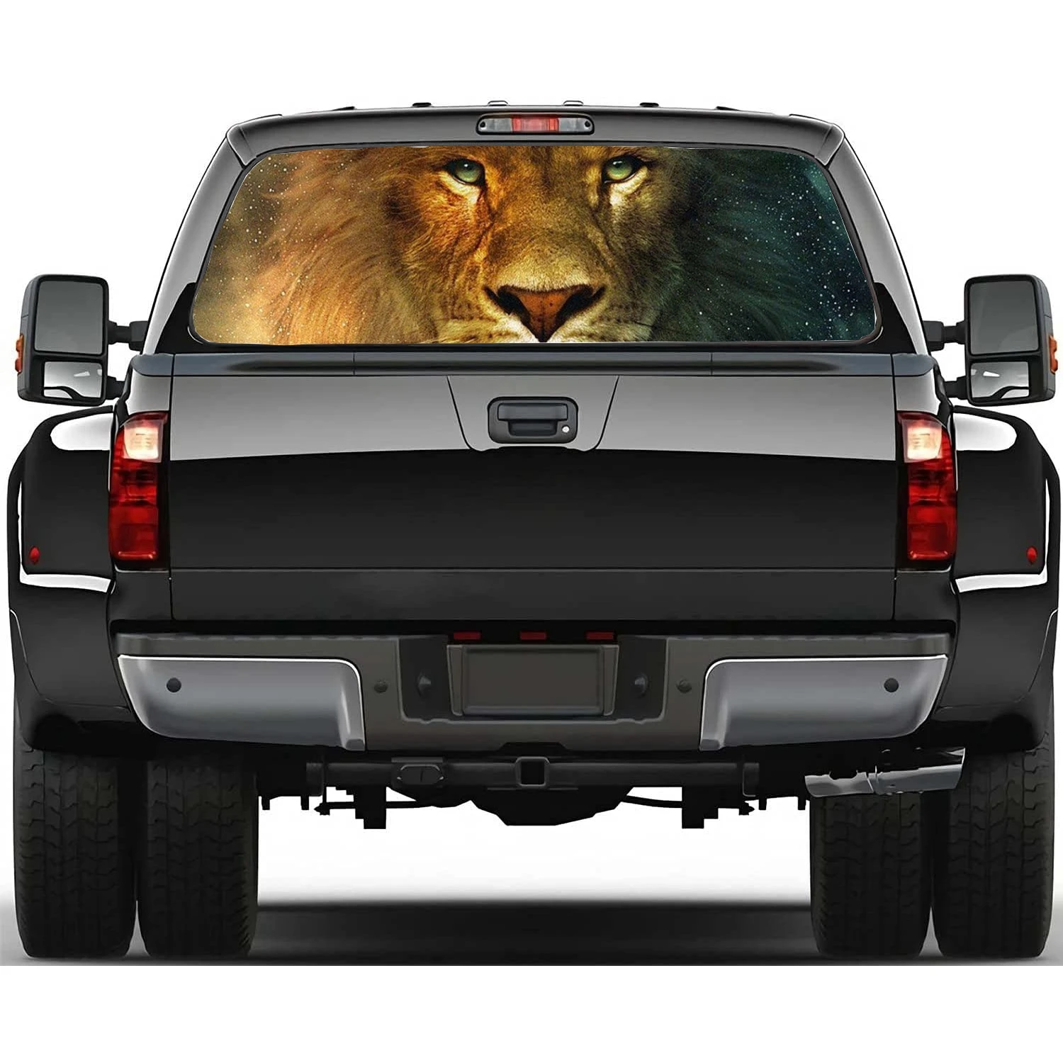 Serious Lion Animal Car Accessories Rear Windshield Sticker Truck Window See Through Perforated Window Vinyl Decal Decoration