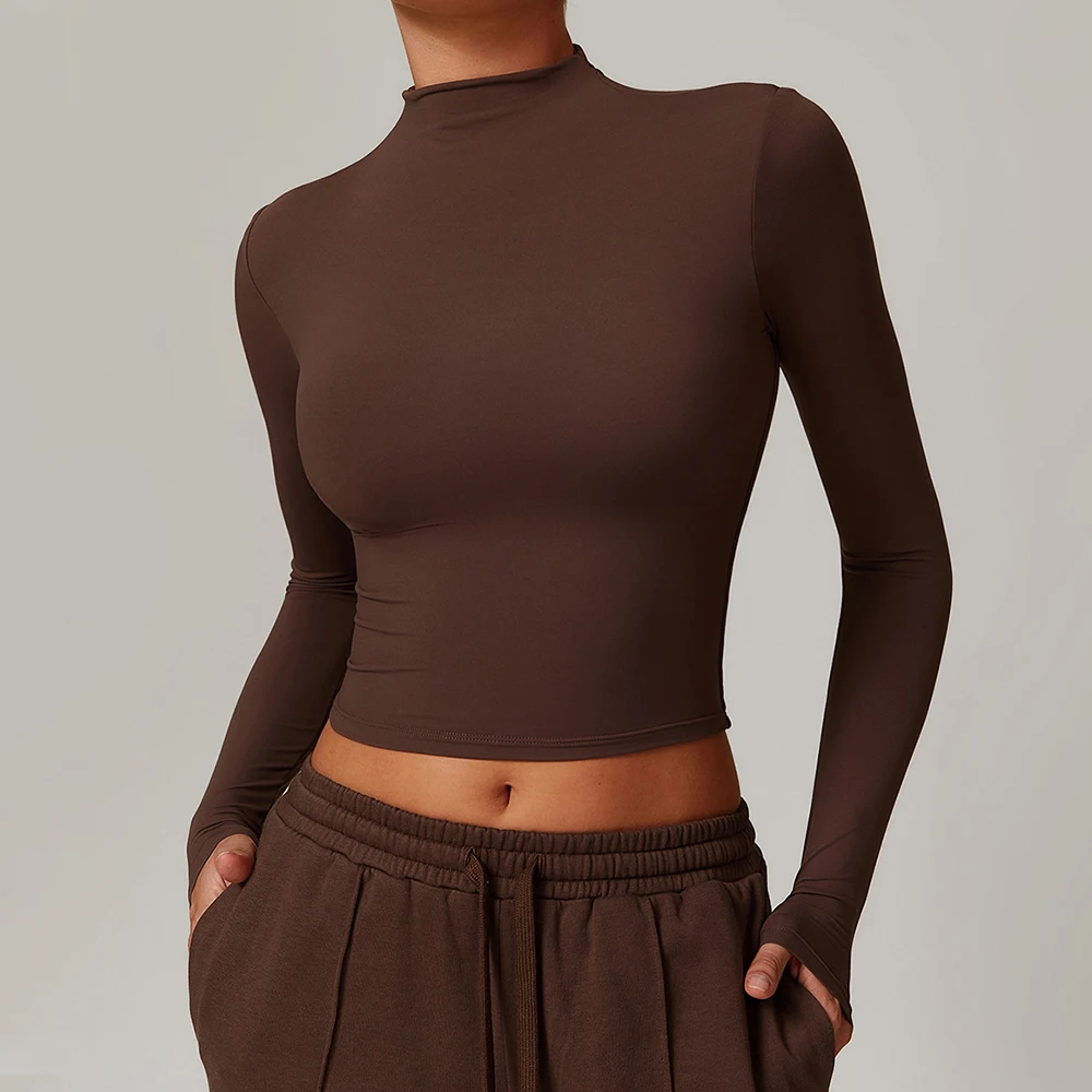 Yoga Shirts For Women's Fitness Trainings Long Sleeve Running Gym Clothes Workout Dry Fit Breathable High Elastic Sports Top