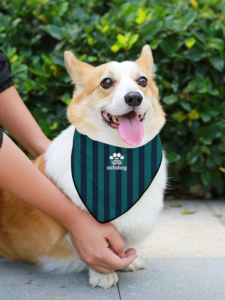 Dog bibs stripes simple and versatile pet bibs printed pet accessories Corgi French bulldog medium and large dog waterproof bibs