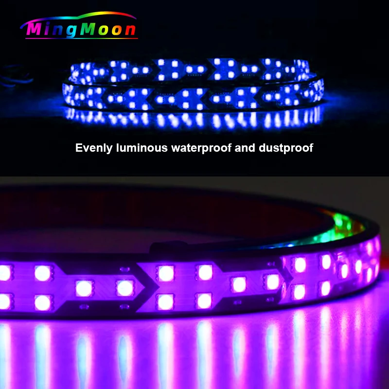 12V-24V Truck Tailgate Running Drving Light Colorful LED Car Rear Warning Light Turn Signal Brake Reverse Backup Tail Lamp Strip