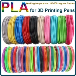 Colored PLA Filament for 3D Pen Printing 36M 50M 100M 150M 200M Smoke-free Safe Plastic Refill for 3D Children's Printing Pens