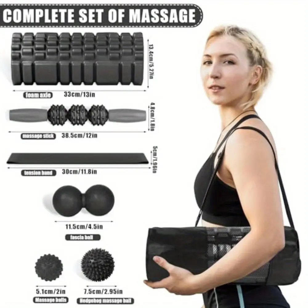 Foam Rollers for Muscle Massage, 7 in 1 Body Foam Roller Set Leg Roller for Muscles Deep Tissue Stretching Equimpent