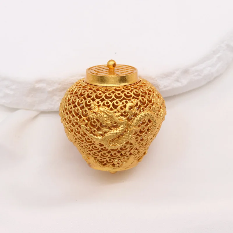 1pc Alluvial gold color Brass Casted Quality Large Hollow Dragon Cage Essential Oil Diffuser Locket Pendants DIY Jewelry Making
