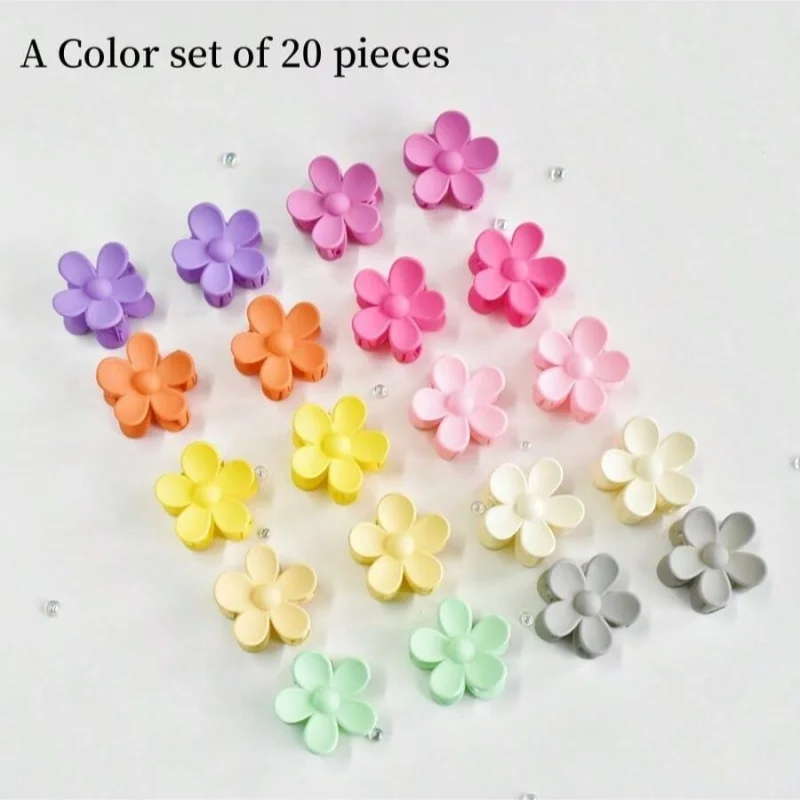 10 Stück/Set Mehrfarbige Matte Kunststoff-Blumenclips für Pony und Haaransatz, Geeignet für Hochsteckfrisuren, Geschenk für Süße Damen – Detail 8