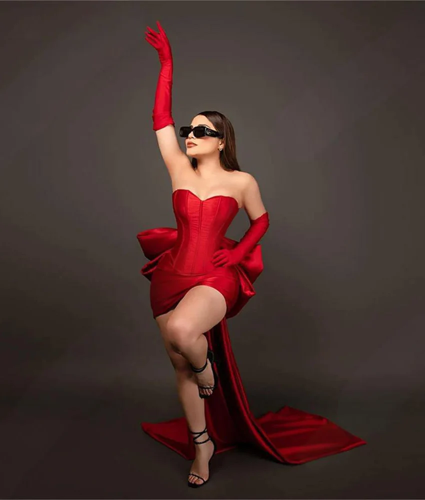 

Customized Sexy Satin Straight Detachable Sleeve 3D Bow Evening Dress High Quality Sweetheart Sleeveless Bespoke Occasion Gowns