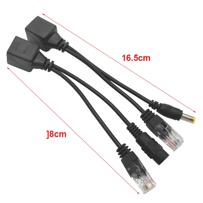 أسود POE كابل الطاقة السلبية عبر إيثرنت كابل محول RJ45 حاقن وحدة امدادات الطاقة 12-48 فولت الفاصل عدة لكاميرا IP #2