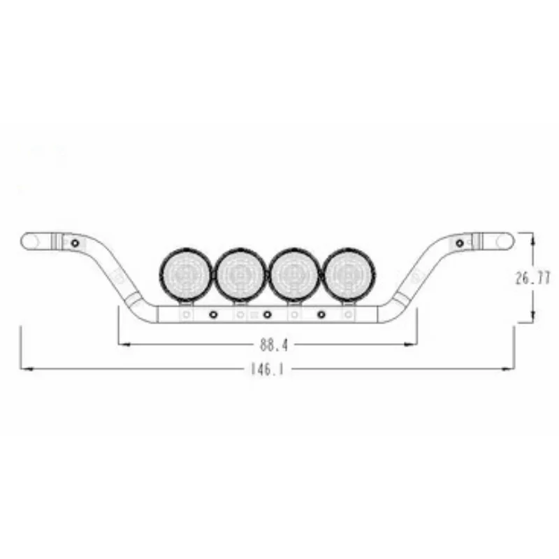 Front Dome LED Light Roof Sun Visor Lamp for Tamiya 1/14 RC Truck Scania 770s Actros Volvo Tractor RC Trailer LESU Tamiya Parts