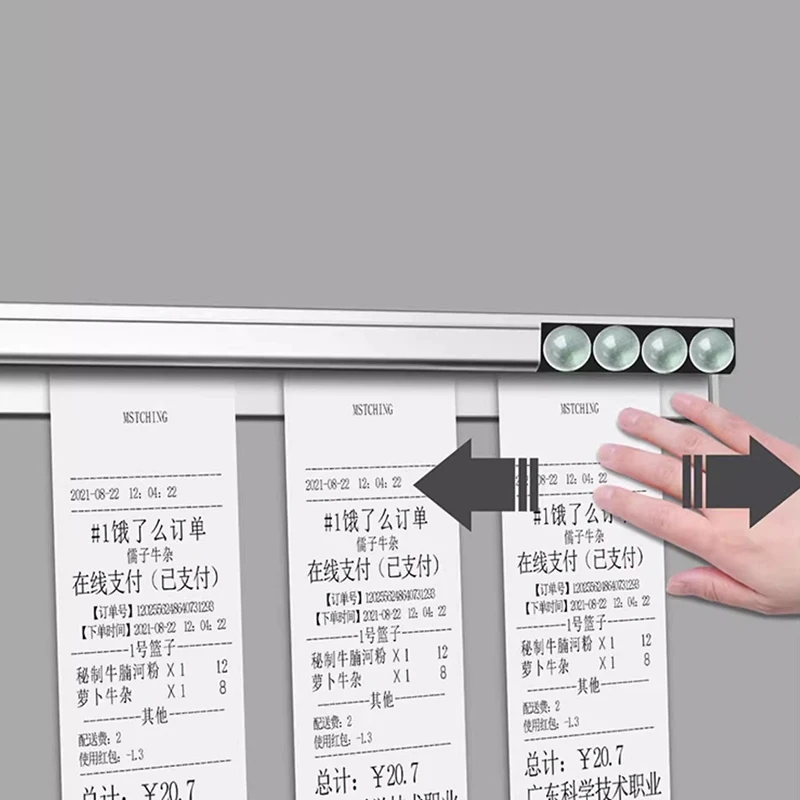 سبائك الألومنيوم الحائط لاصقة الإخراج قائمة استلام كليب معلقة تذكرة الطلب فاتورة ورقة QR حامل مطعم القائمة كليب