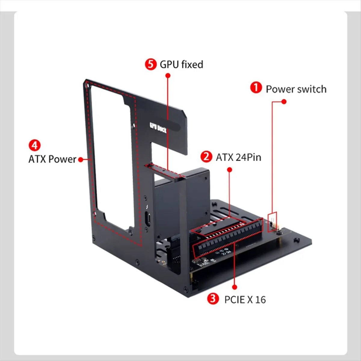 T35C For -Compatible 3/4 GPU Dock Laptop to External Graphic Video Card Fit USB4 for Notebook with 40Gbps(A)