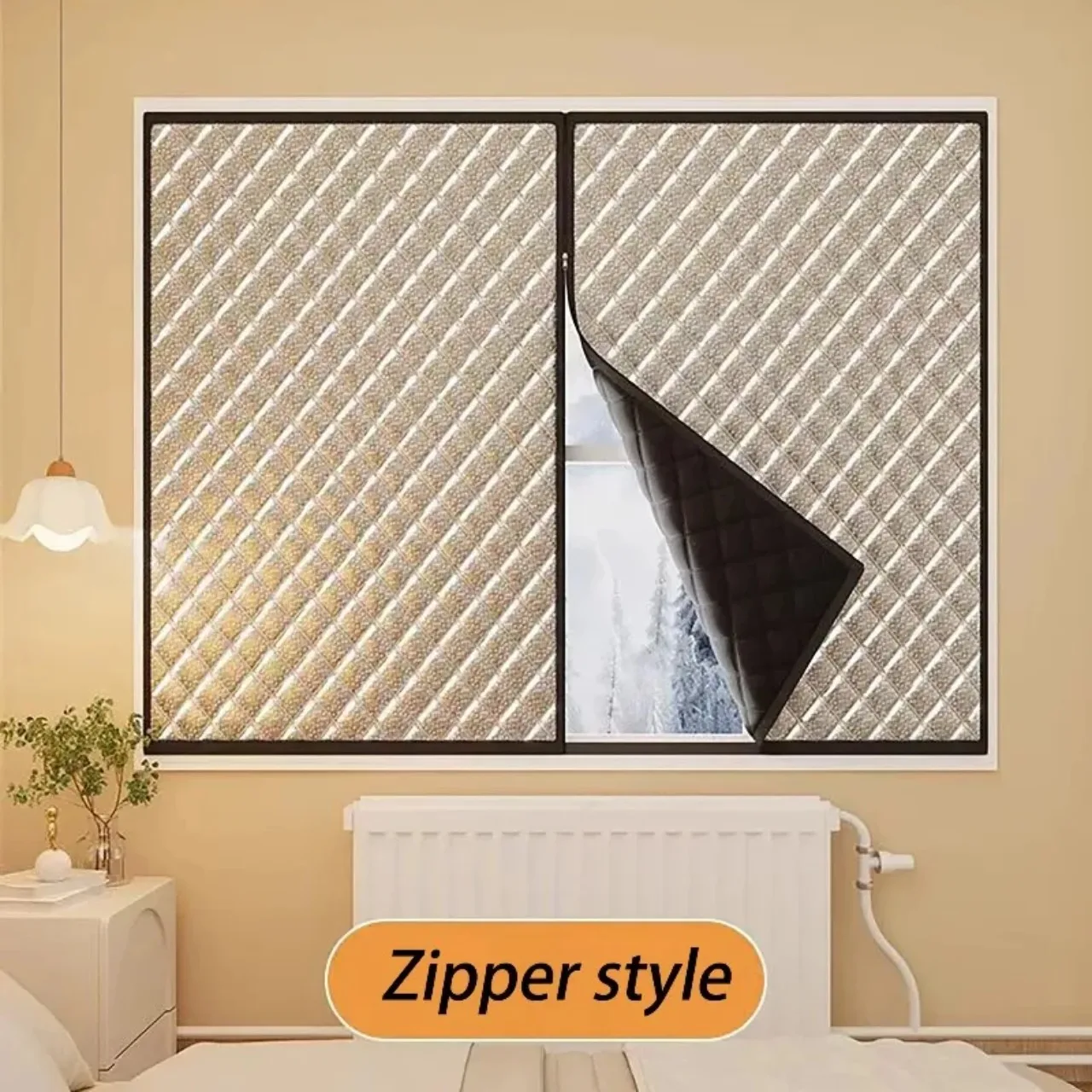 Dustproof, Windproof,and Warm in Winter,double-layer Thick Cotton Curtains Are Sealed,insulated,cold Resistant,and Zippered Open