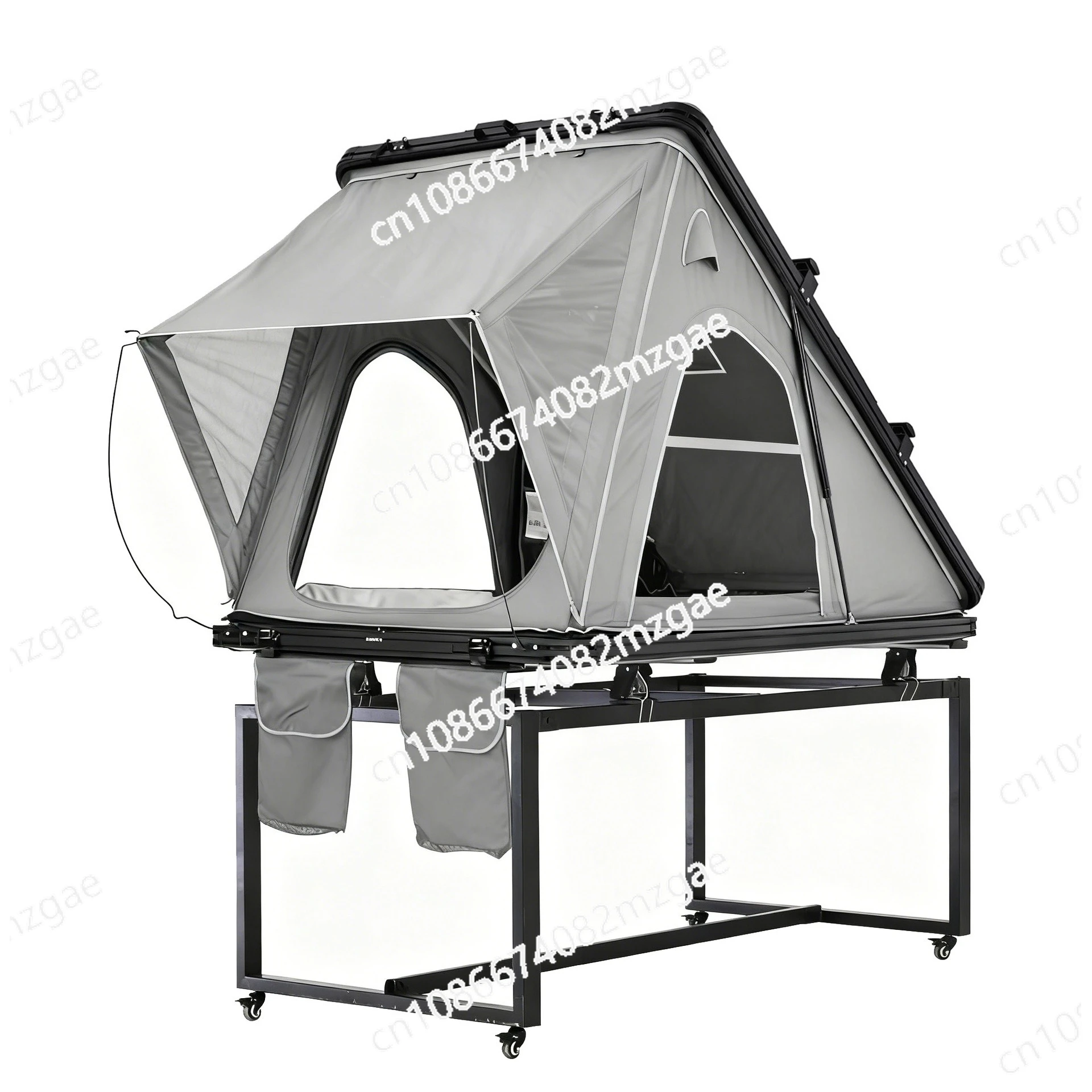 Alloy roof tent Automatic hydraulic car Outdoor tent Self-driving tour Hard shell mesh triangular tent