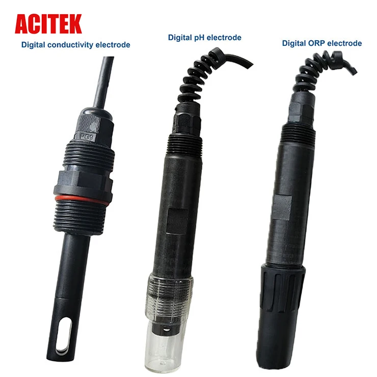 Oem Rs485 4-20mA Industrial ODM Cheap Factory Ec Probe Conductivity Electrode Tds Sensor Acitek Pp/Stainless Steel 0.01pH 1 Year